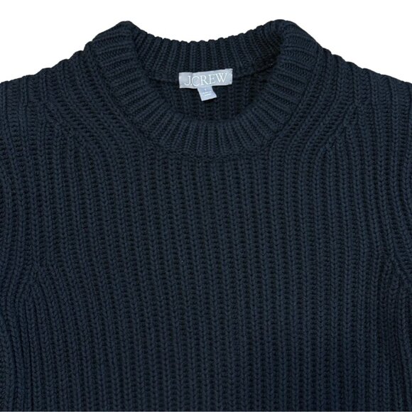 J. CREW Heritage Black Cotton Fisherman Crewneck Sweater $98 EUC S - Picture 4 of 4